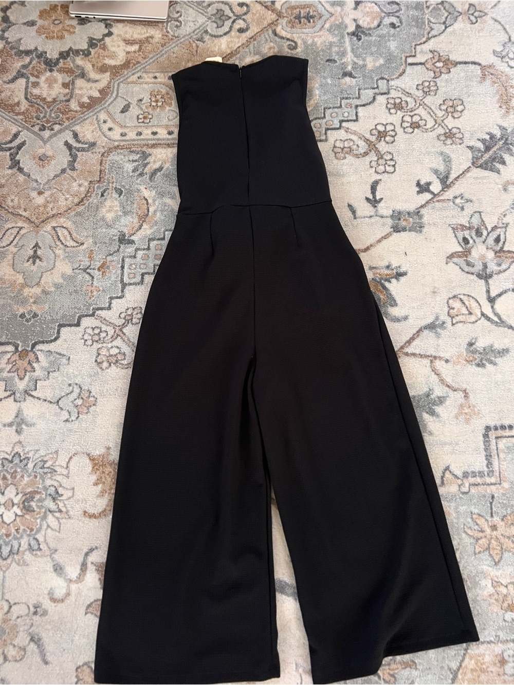 Caution To The Wind Black Sleeveless Wide-Leg Jumpsuit with Waist Tie - Picture 3 of 5